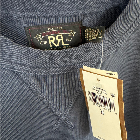RRL Ralph Lauren Double RL Winter Seas V Sweatshirt S NEW Heavy Raglan Crewneck - Picture 5 of 6